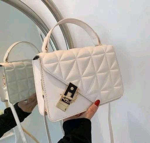 White Women Sling Bag - PU leather sling bag