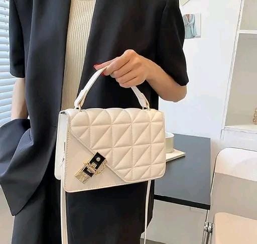 White Women Sling Bag - PU leather sling bag