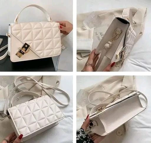 White Women Sling Bag - PU leather sling bag